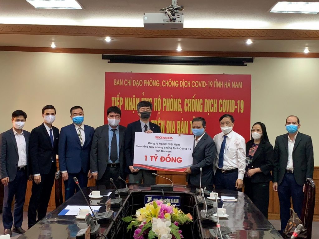 Honda Việt Nam hỗ trợ đẩy lùi dịch bệnh COVID-19 tại Hà Nam